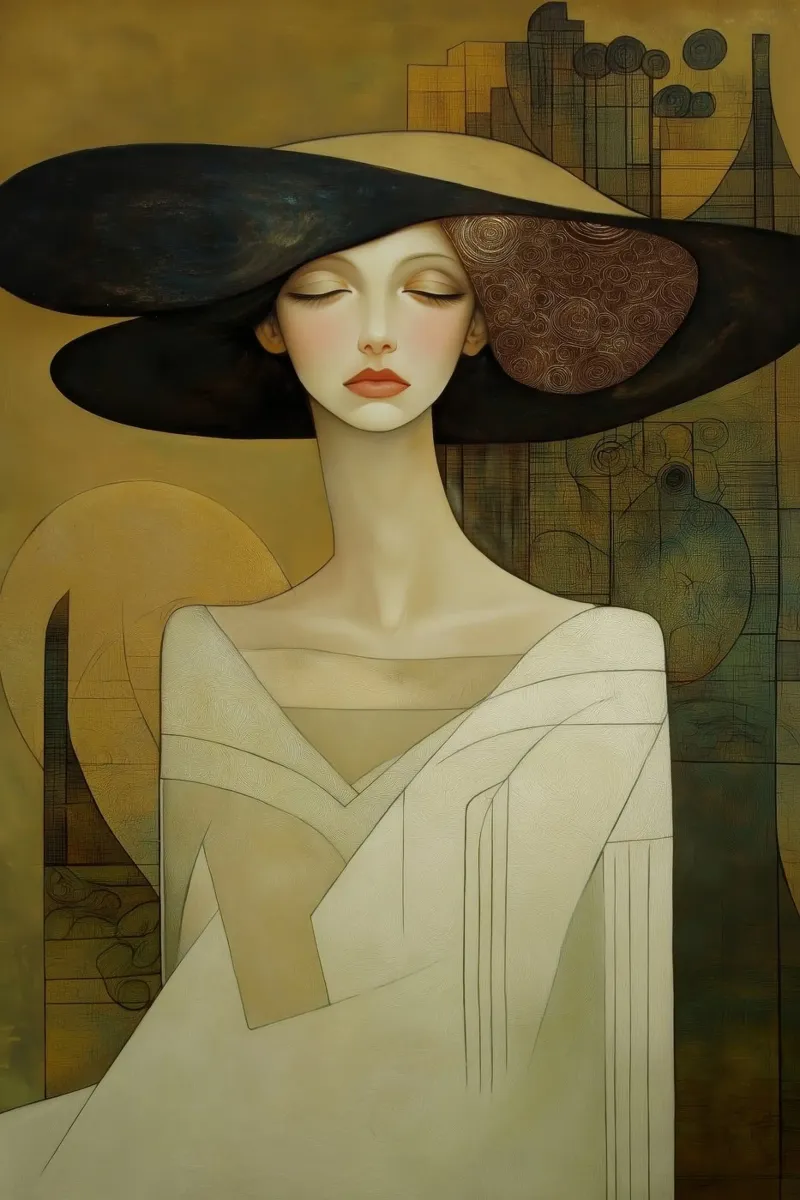 Donna con cappello pellicola backlit da Imagine
