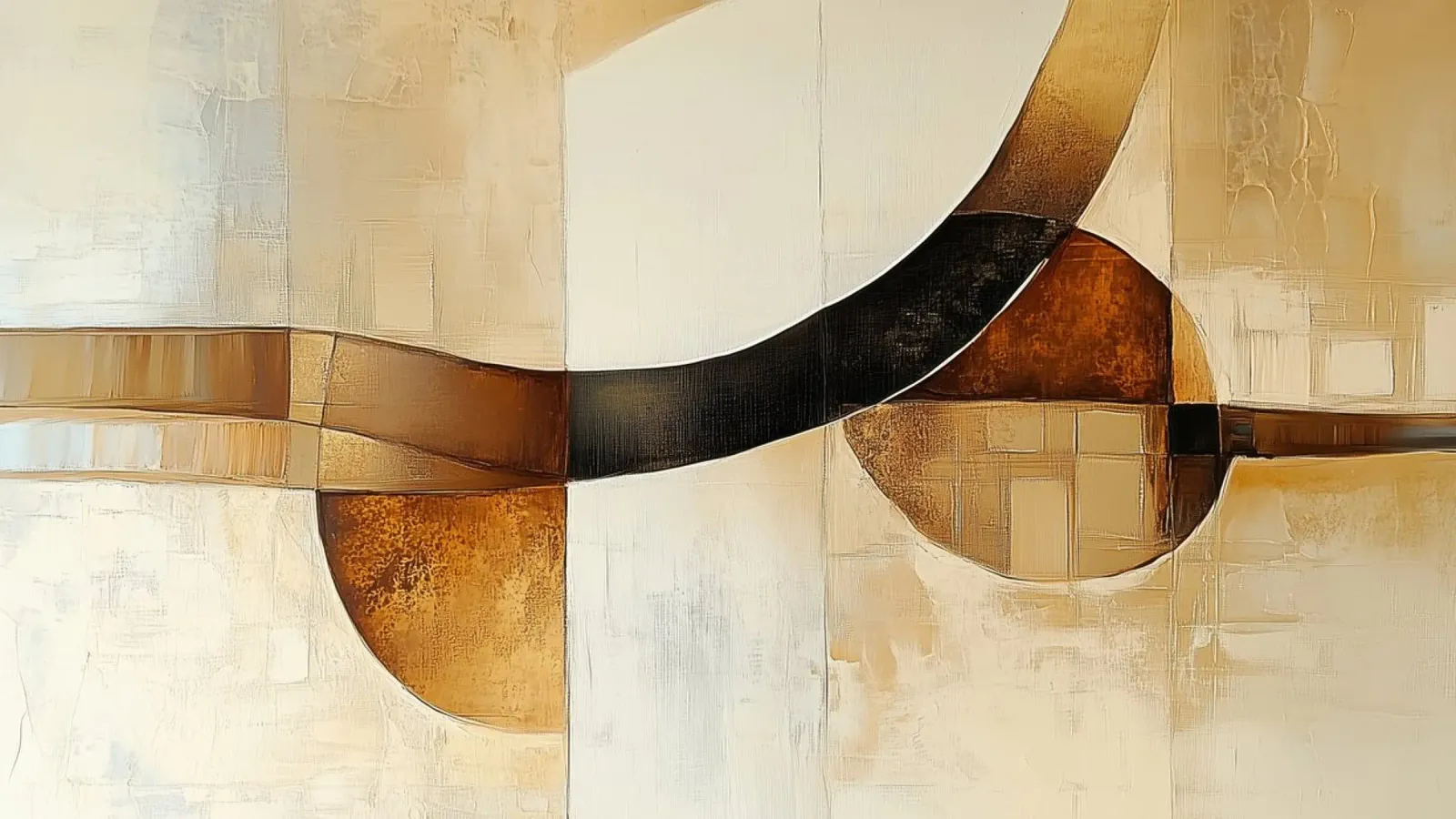 Brown shapes abstract canvas by Imagine