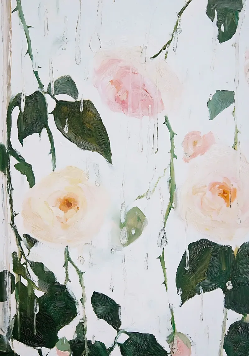 Rosa abstracta, póster de flores metacrilato de Little Lila