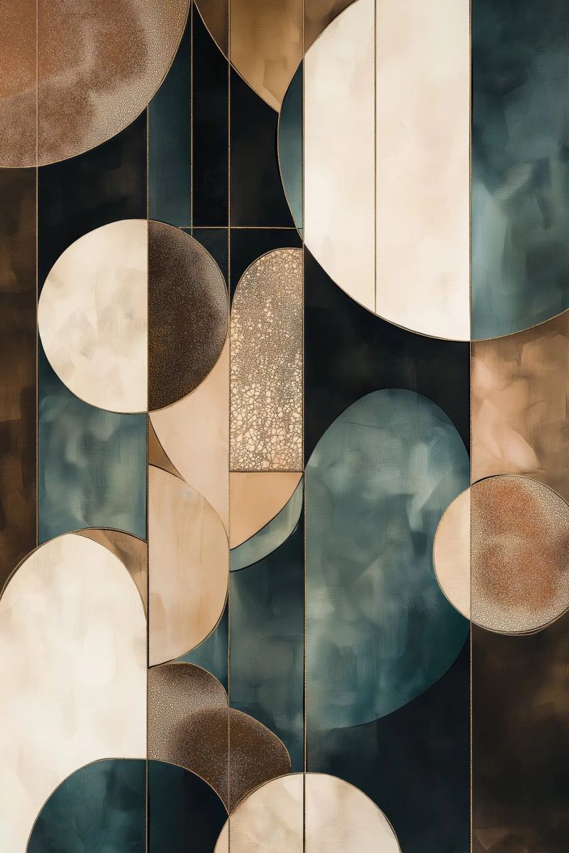 Abstract shapes in dark colours poster by Imagine