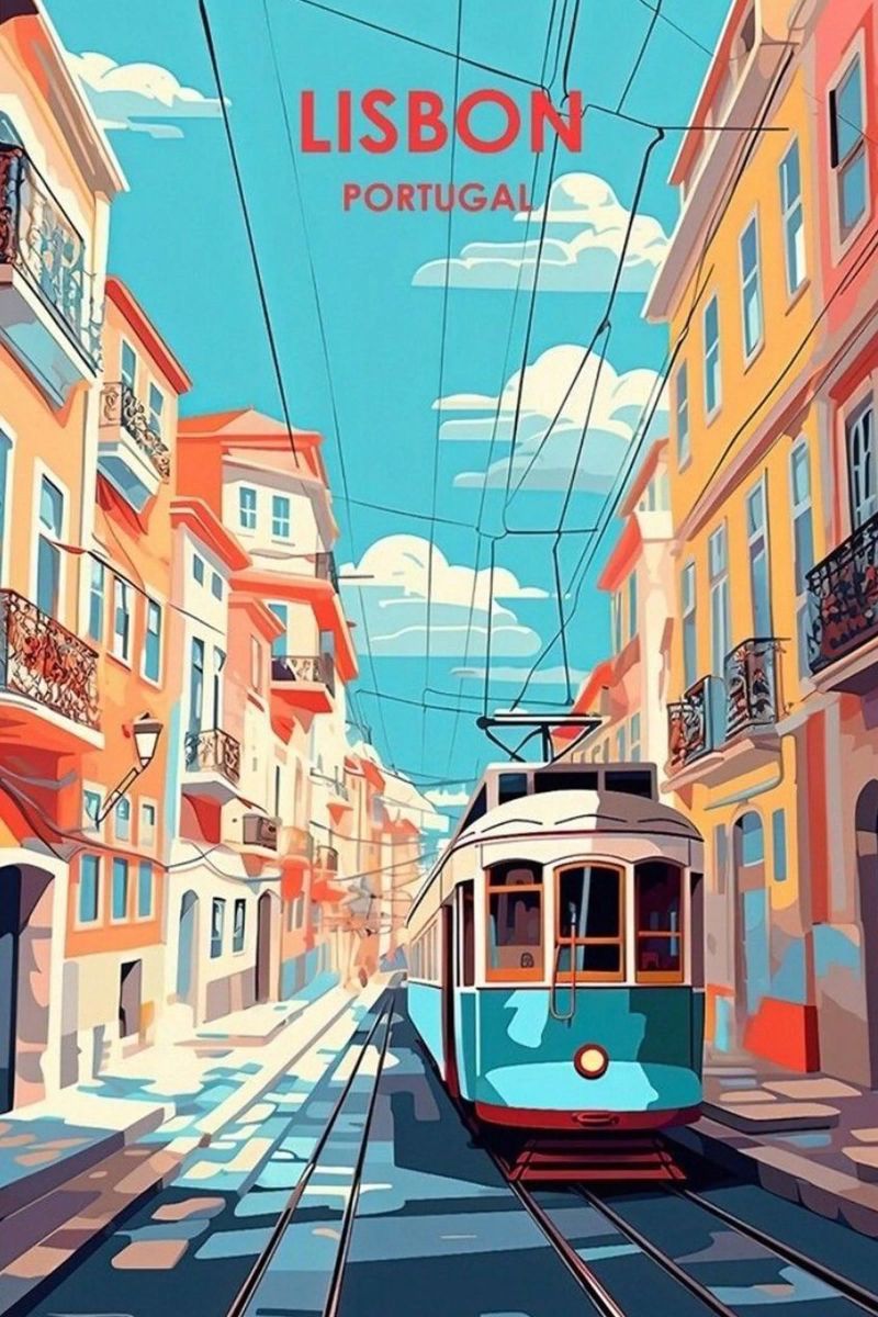 Venez visiter Lisabon poster de youngs print