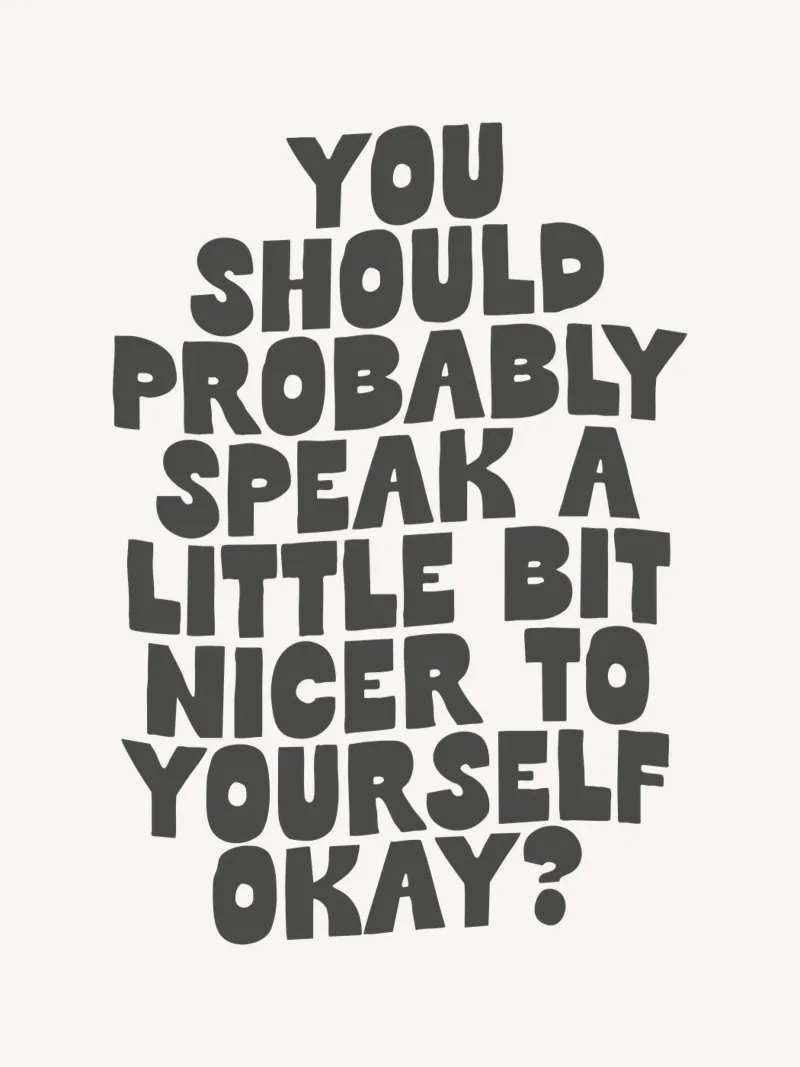 Speak a Little Bit Nicer to Yourself Okay Typography Print canvas by THE MOTIVATED TYPE