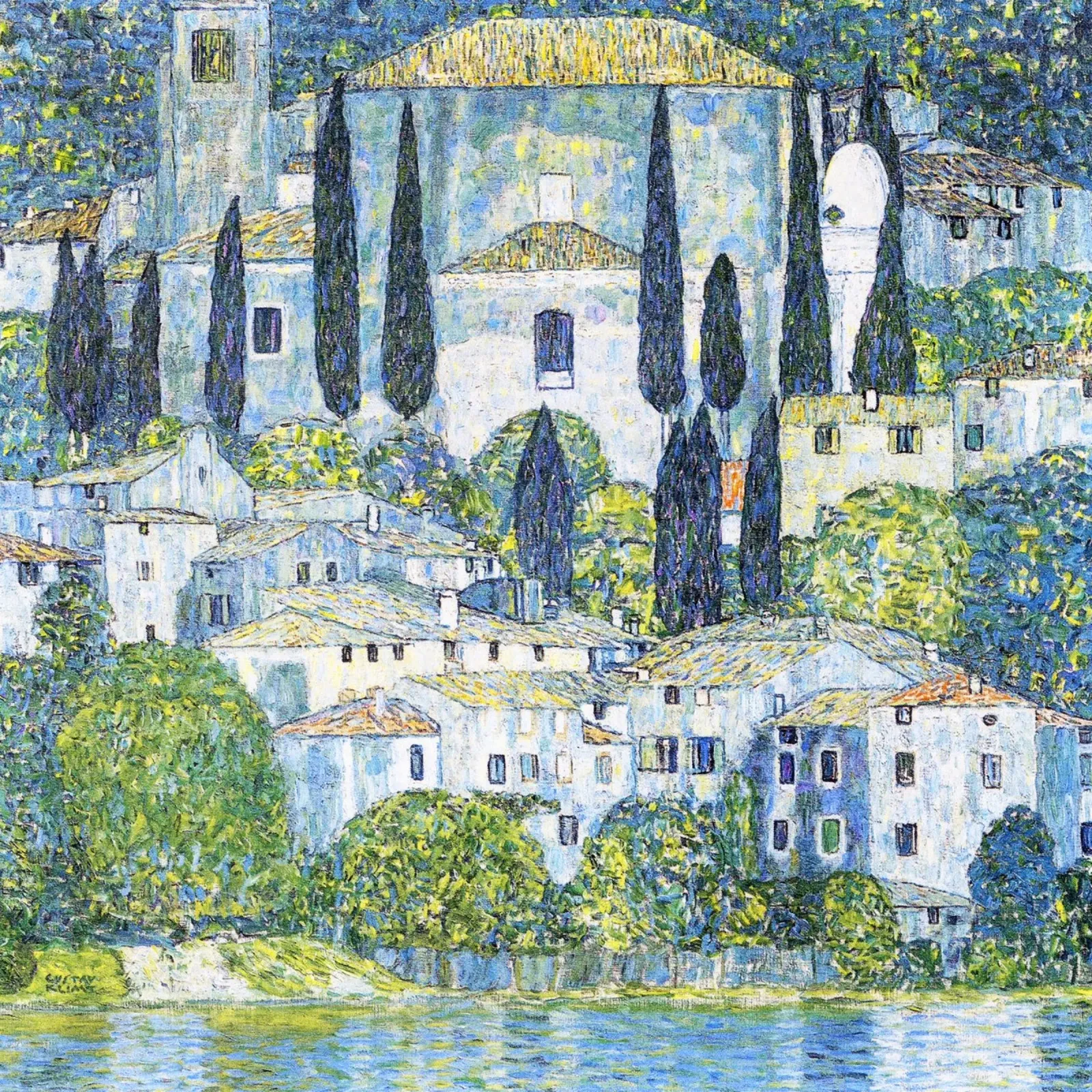 La chiesa di Gustav Klimt a Cassone (Chiesa di Cassone), 1913 pellicola backlit da Gustav Klimt ART Prints