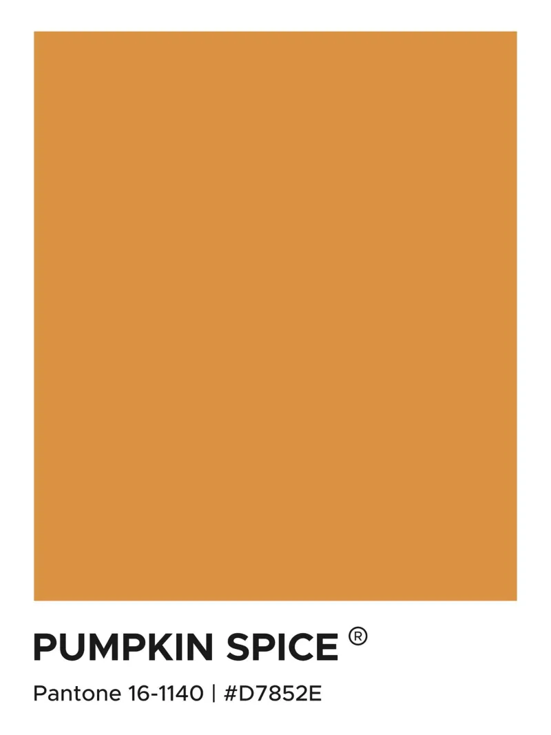 Pompoen Kruiden Pantone poster met houten frame van Paigaam Studio