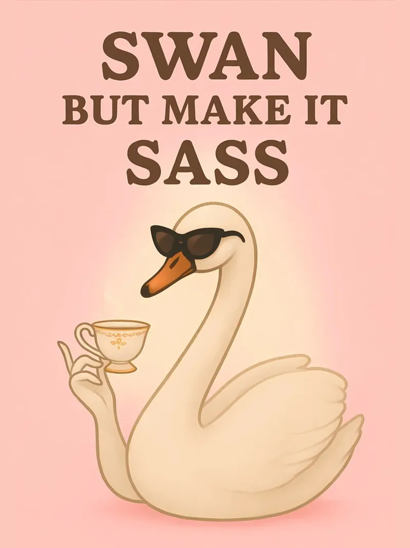 Meme divertente sul cigno pellicola backlit da Funny Humor Art