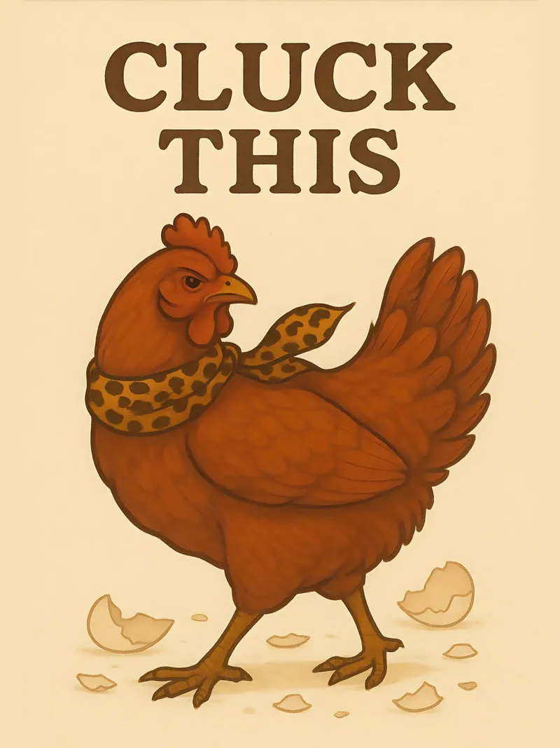 Meme divertente sul pollo alluminio dibond da Funny Humor Art