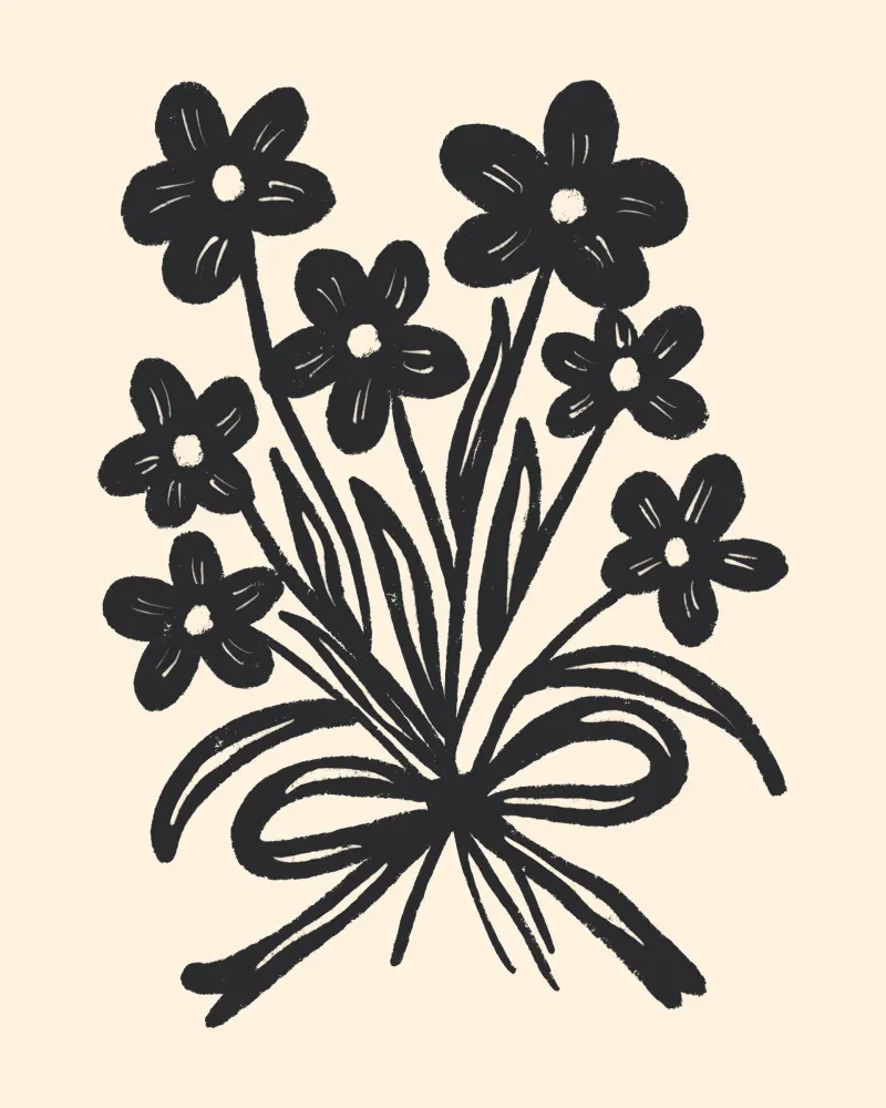 Stylized Daisy Bouquet hahnemühle by Wackapacka