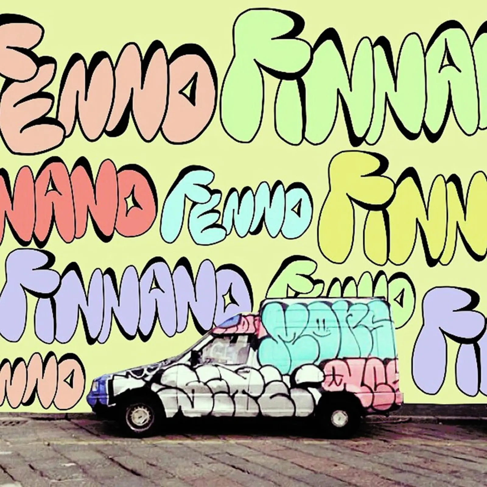 bad graffiti on the screen poster con telaio in legno da FinnanoFenno