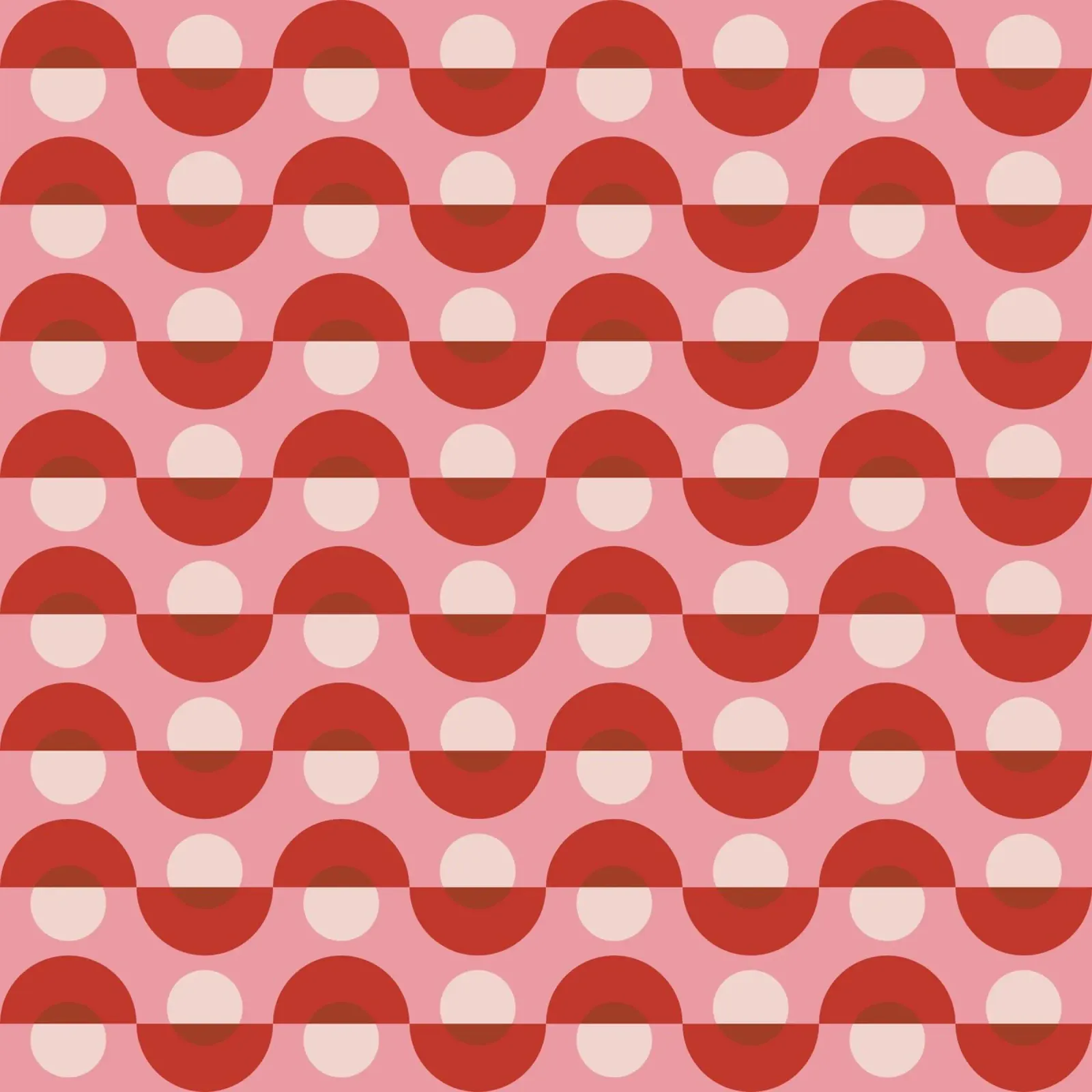 Motivo geometrico senza soluzione di continuità su e giù in rosa poster da Little Dean
