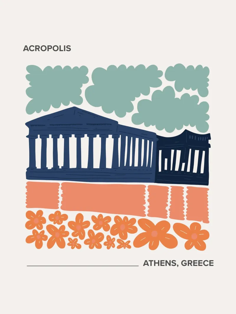 Acropoli di Atene, Grecia, poster da Peaches Art Prints
