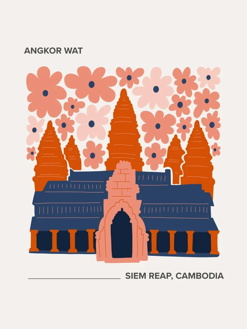 Angkor Wat Siem Reap, Cambogia, poster da Peaches Art Prints