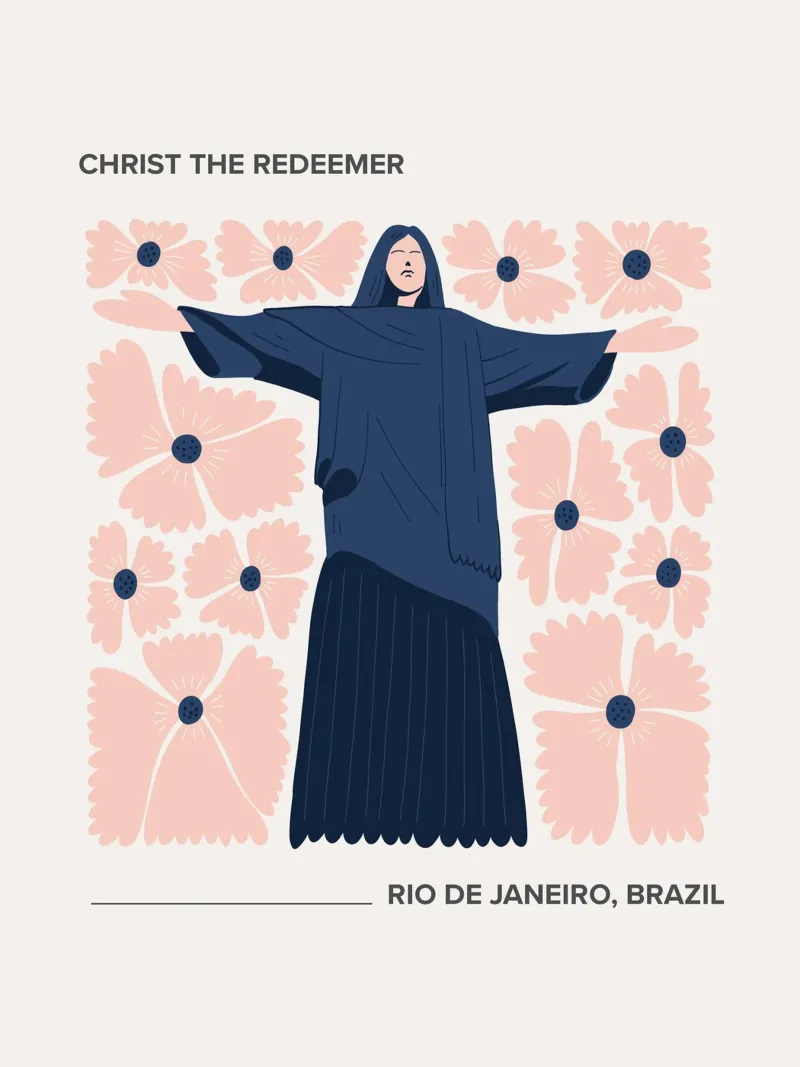 Cristo Redentore, Rio De Janeiro, Brasile, tela con Cornice a cassetta da Peaches Art Prints