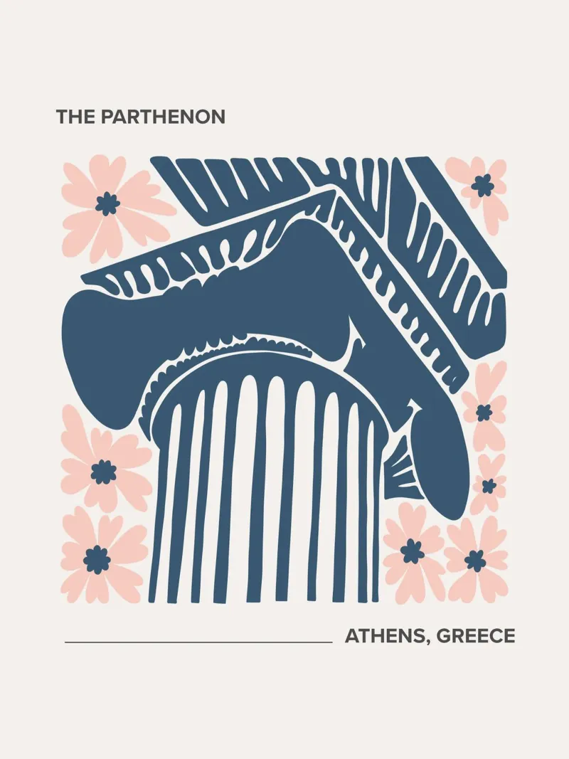 The Parthenon, Athens, Greece alu-dibond by Peaches Art Prints