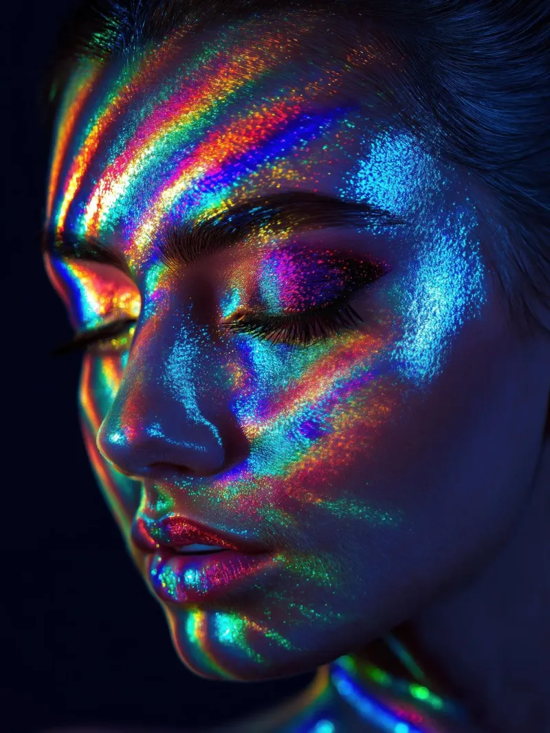 Volto femminile colorato plexiglass da Imagine