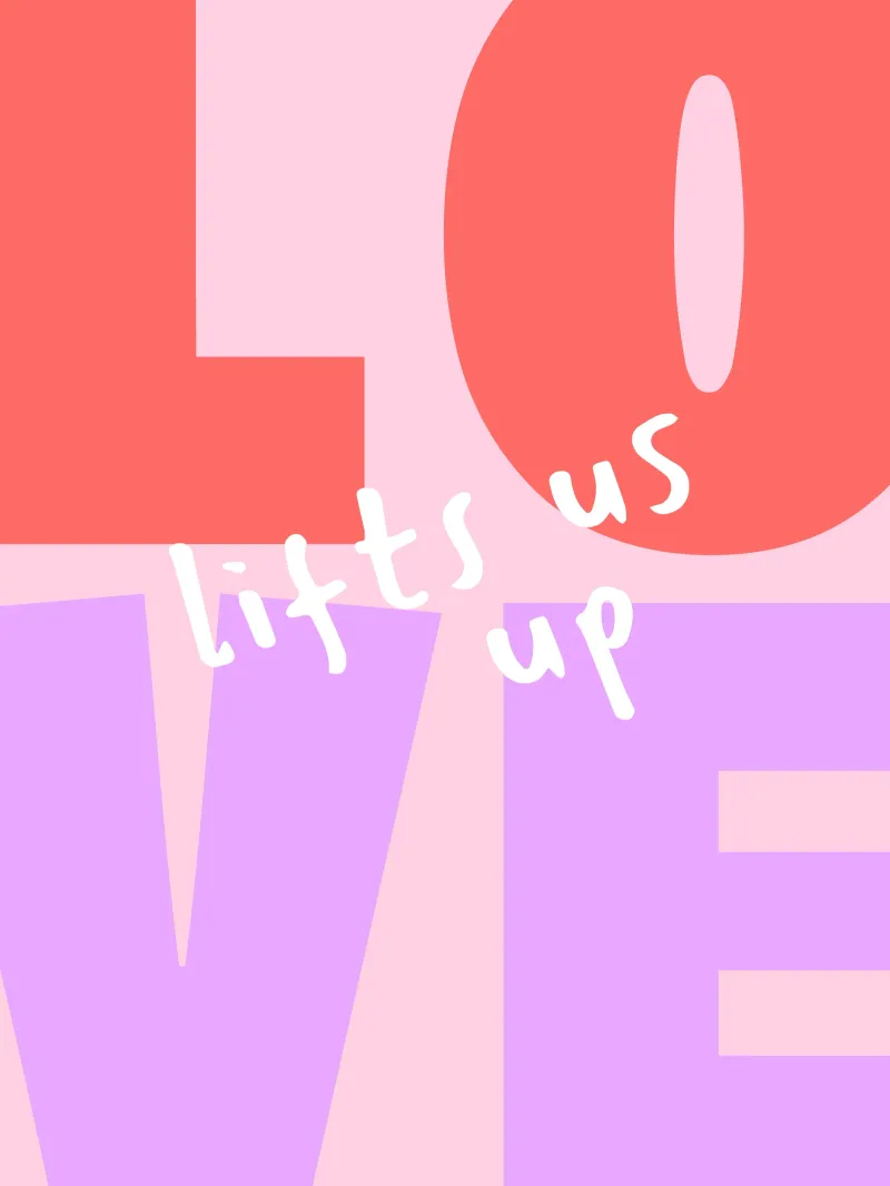 Love lifts us up II poster con telaio in alluminio da Bureau Purpur