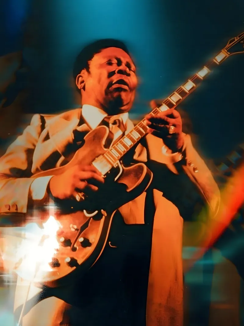 B.B. King pellicola backlit da Low poly art