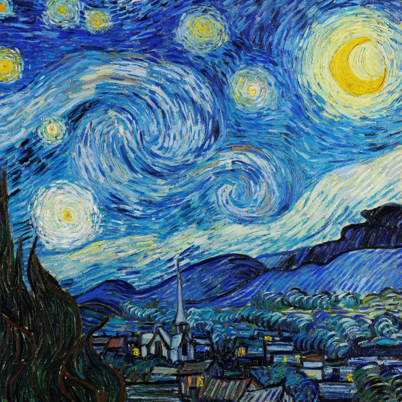 Starry Night poster con marco de aluminio de Vivi Nicolin