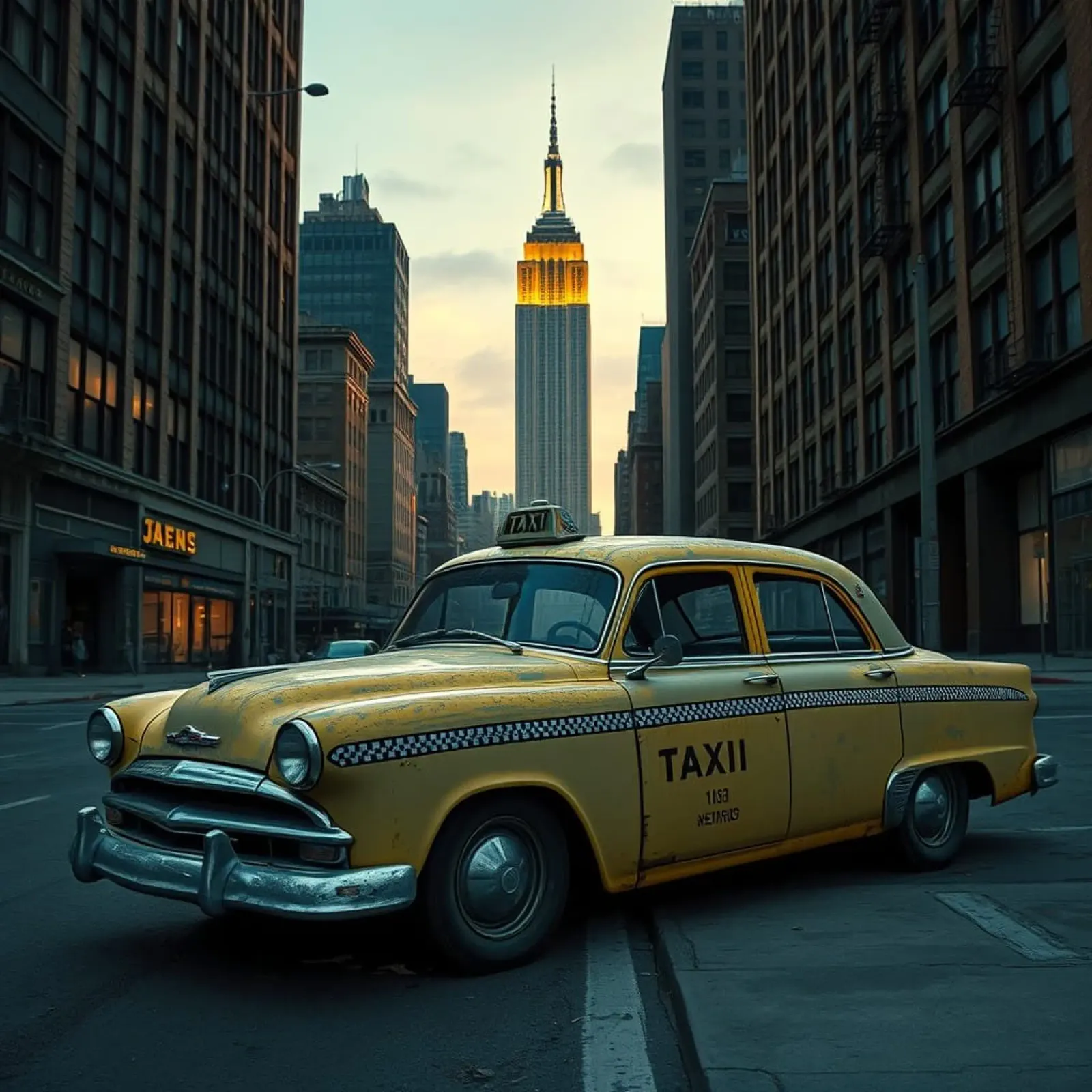 Taxi di New York poster con telaio in legno da Anita's Dream