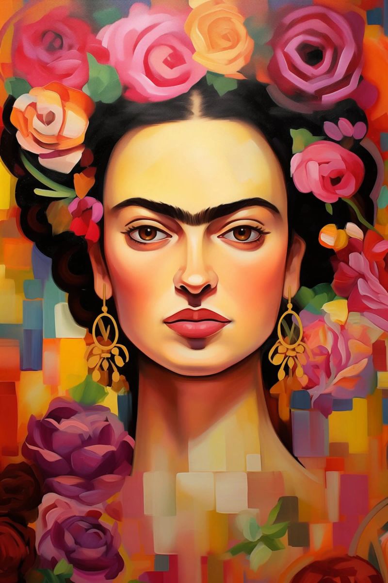Frida's blooming creativity poster by Carinaprint