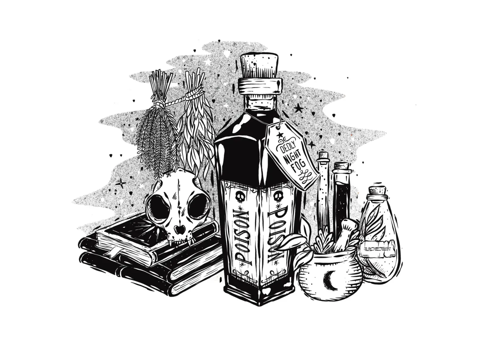 Creepy&Fancy canvas met Baklijst van Stella-Illustrations