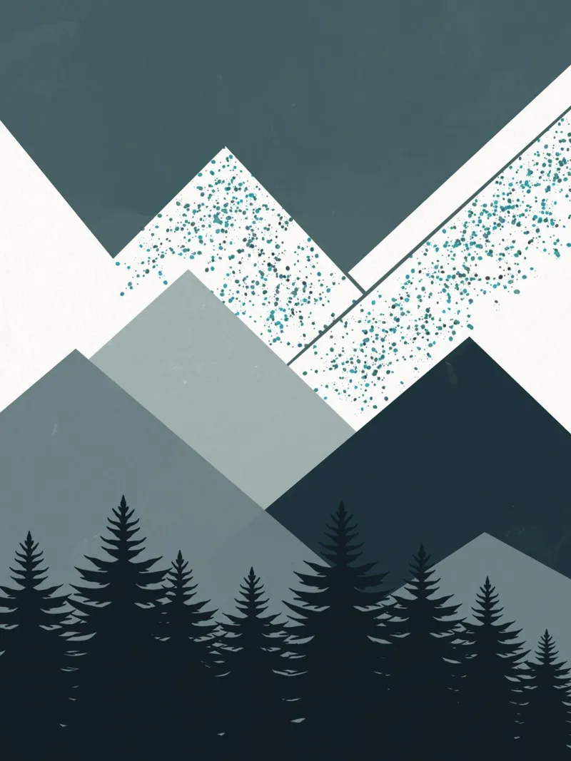 Nordic landscape mountain range canvas by Little Dean