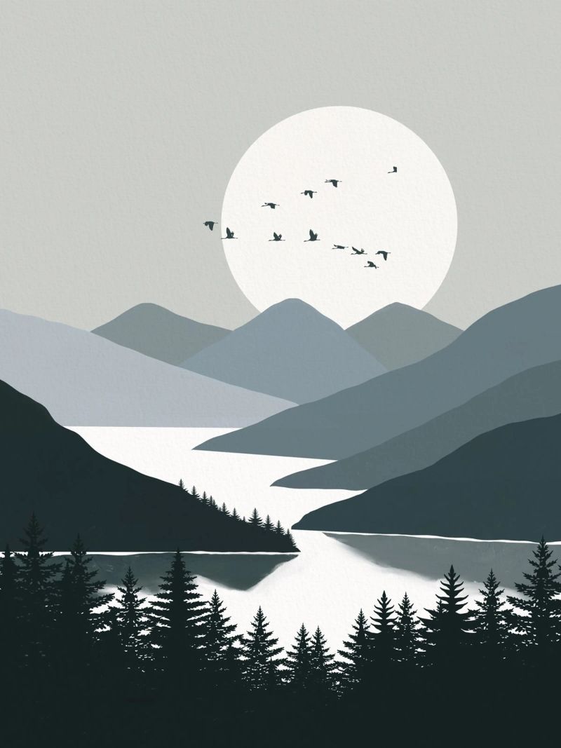 Nordic nocturne poster by Little Dean