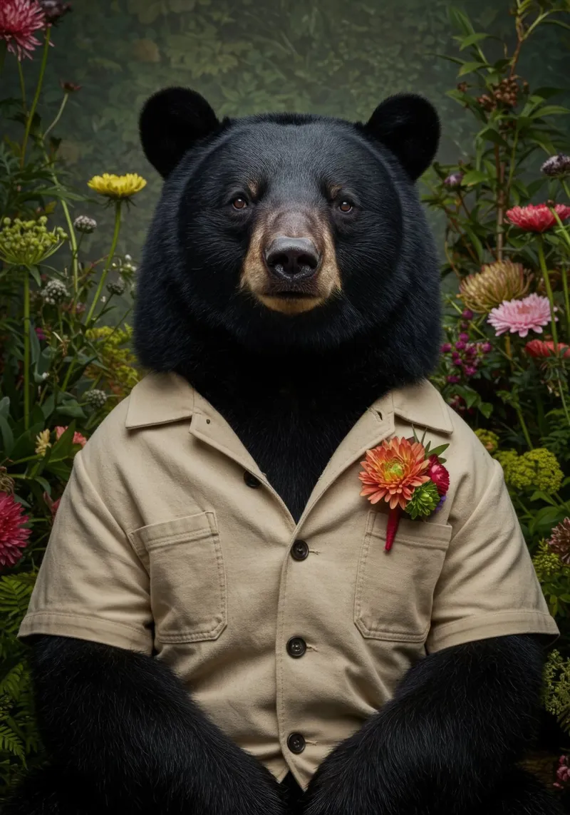 Orso floreale plexiglass da Pawtrait Studio