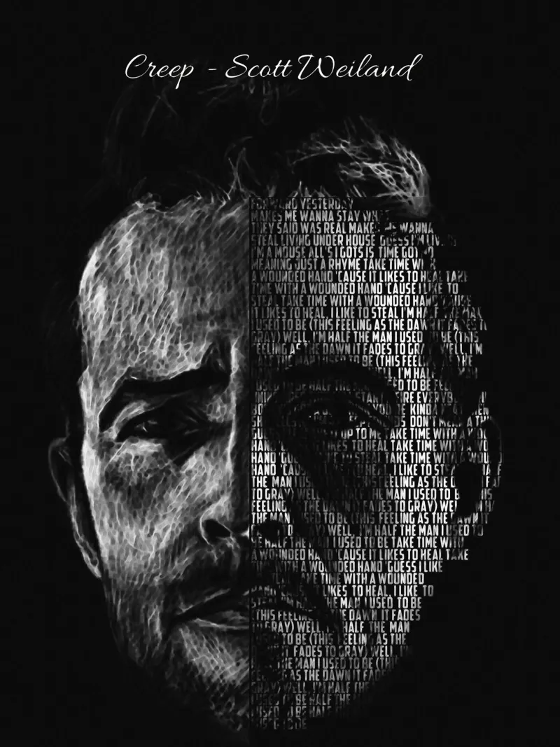 Creep (Text art) canvas with Floater frame by Gunawan Rb