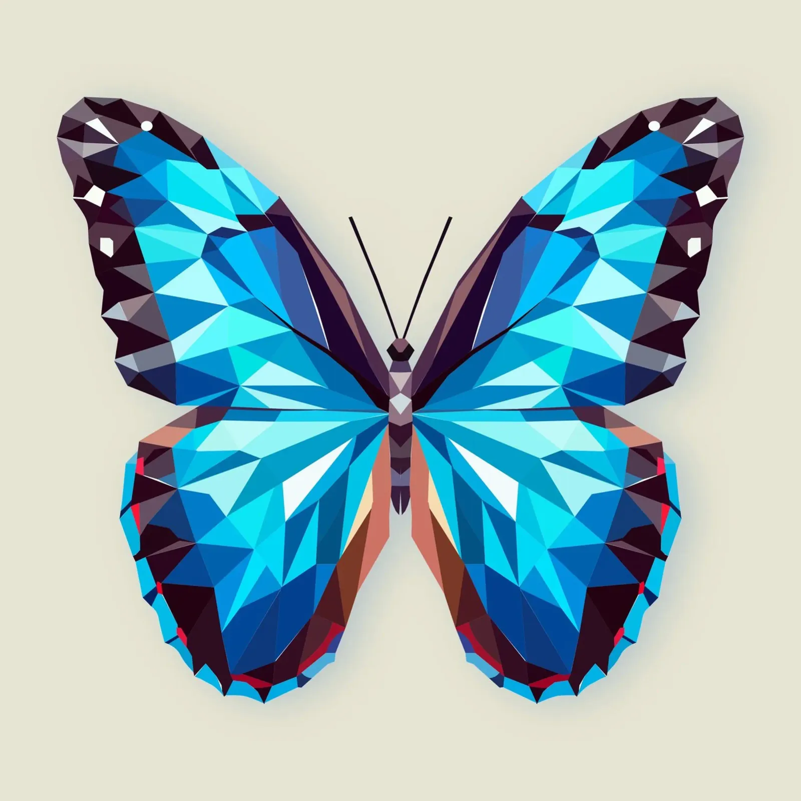 Farfalla blu - Arte geometrica di una farfalla morpho pellicola backlit da namosh