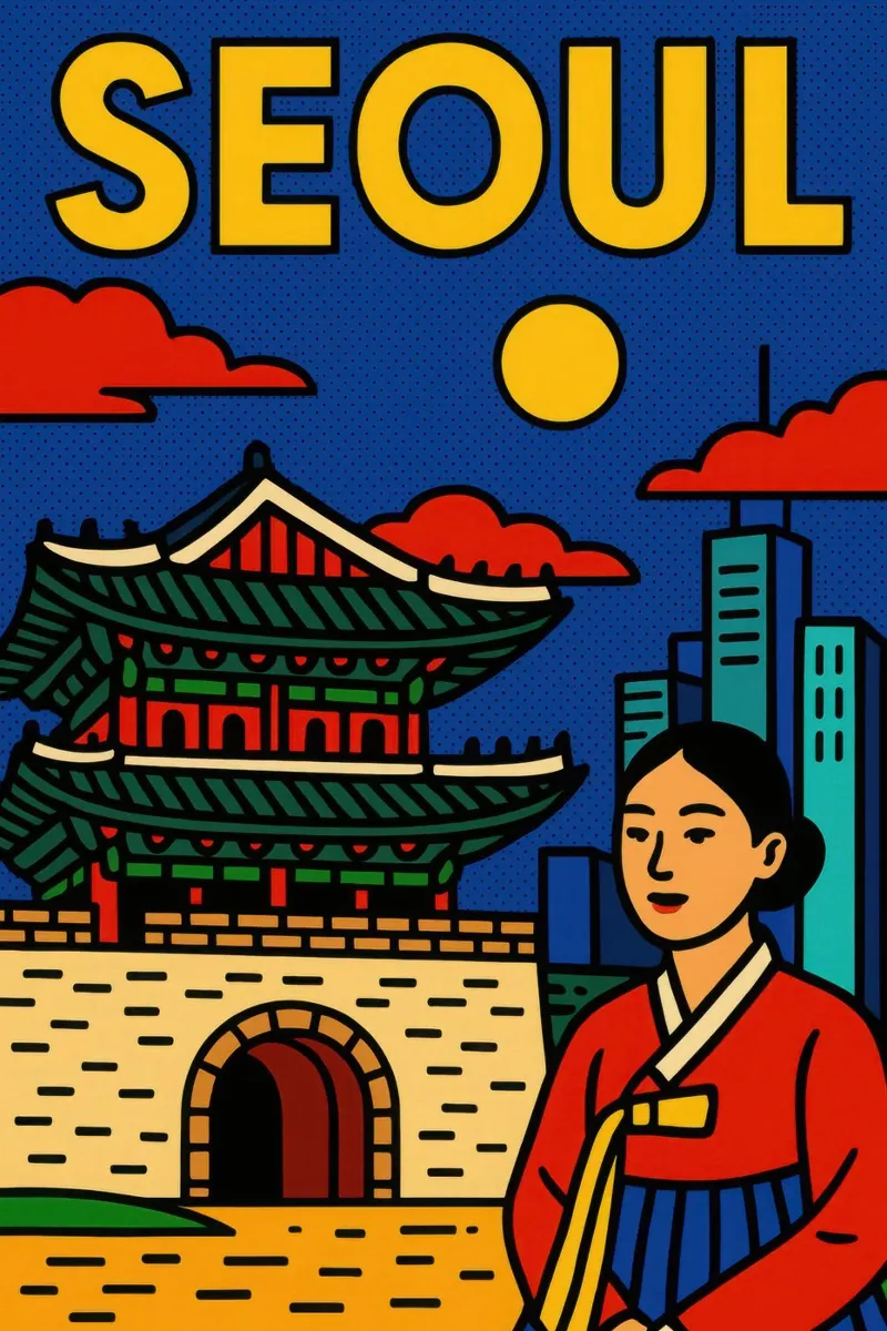 Seúl - Entre la tradición y el neón metacrilato de JETLAG | affiches voyage