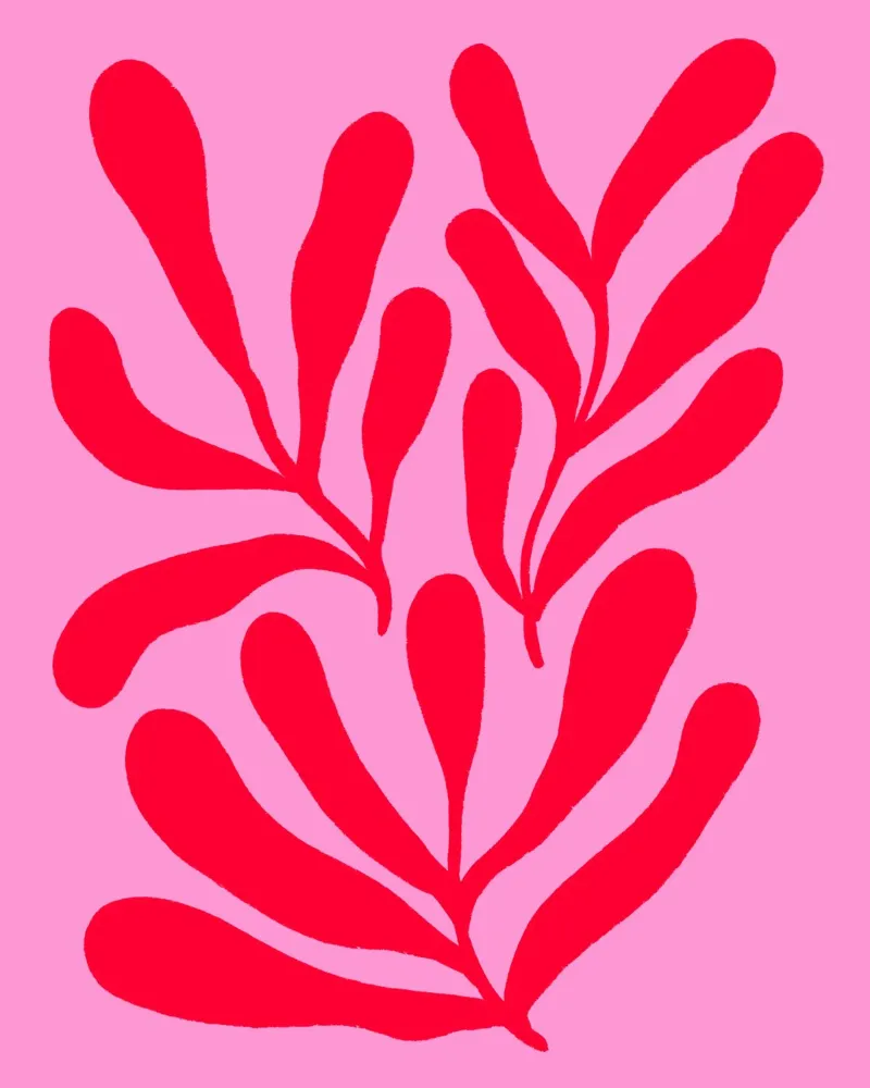 Colorful branches - pink and red hahnemühle by Wackapacka