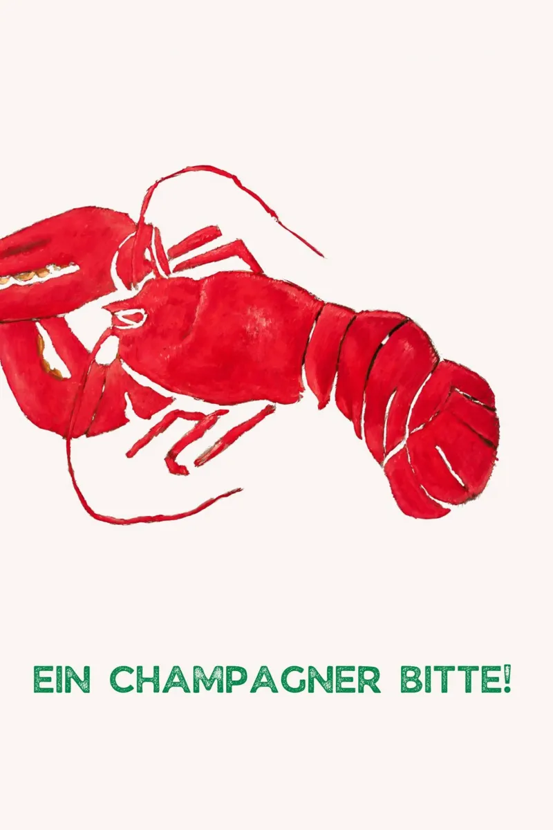 Lobster and Champagner canvas with Floater frame by Second Canvas