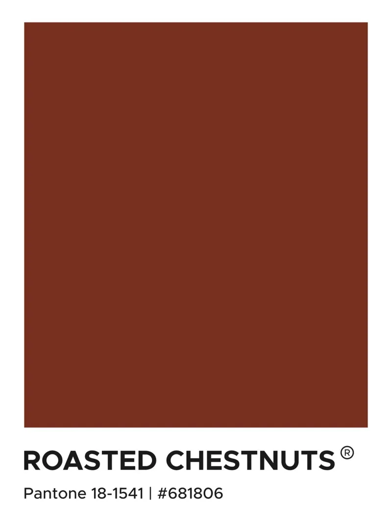 Castagne arrostite Pantone poster con telaio in legno da Paigaam Studio