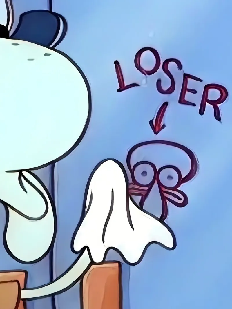 Squidward "LOSER" tela con Cornice a cassetta da Low poly art