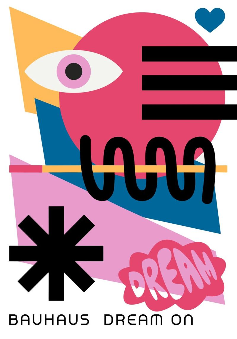 Bauhaus Droom Op Geometrische Abstracte Kleurenprint poster van NorwesClub