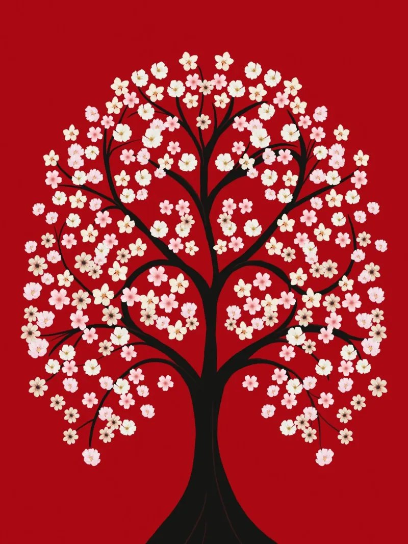 Decorazioni floreali bianche per l'albero pellicola backlit da Little Dean