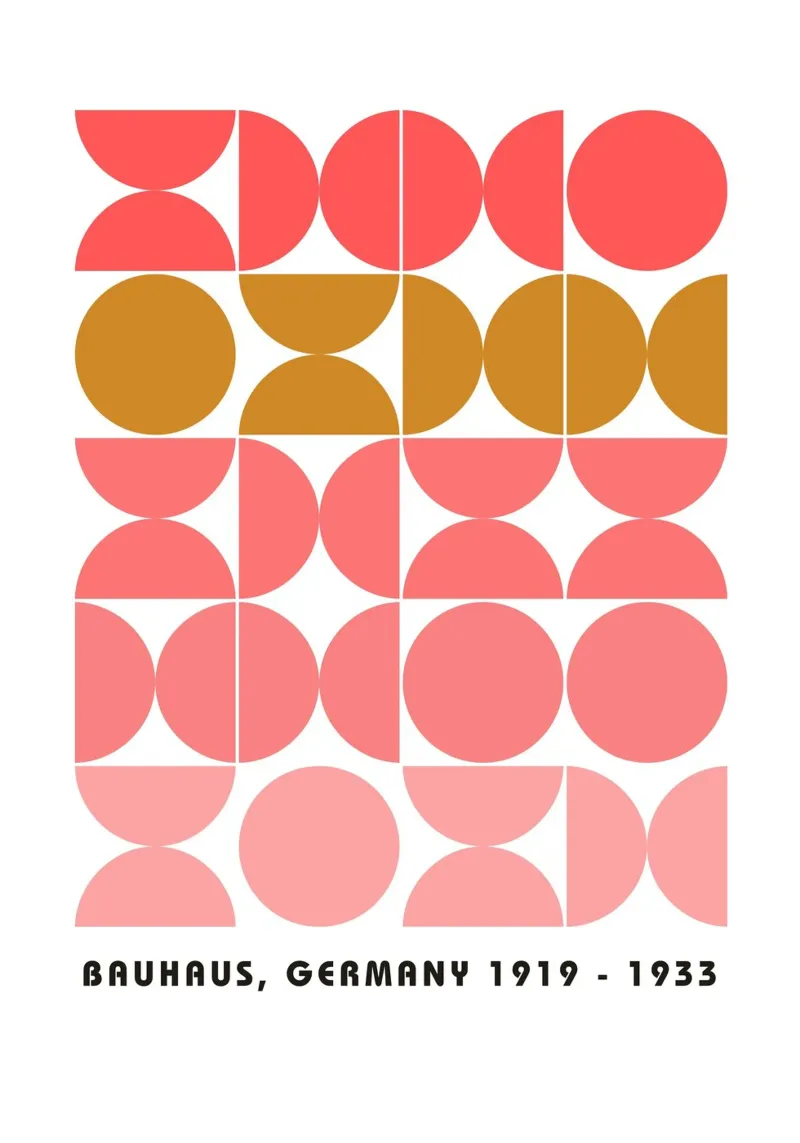 Bauhaus Geometric Circles Pattern 1919-1933 Print alu-dibond by NorwesClub