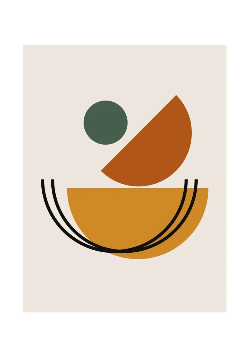 Geometric Abstract Shapes Circle Color Print canvas by NorwesClub