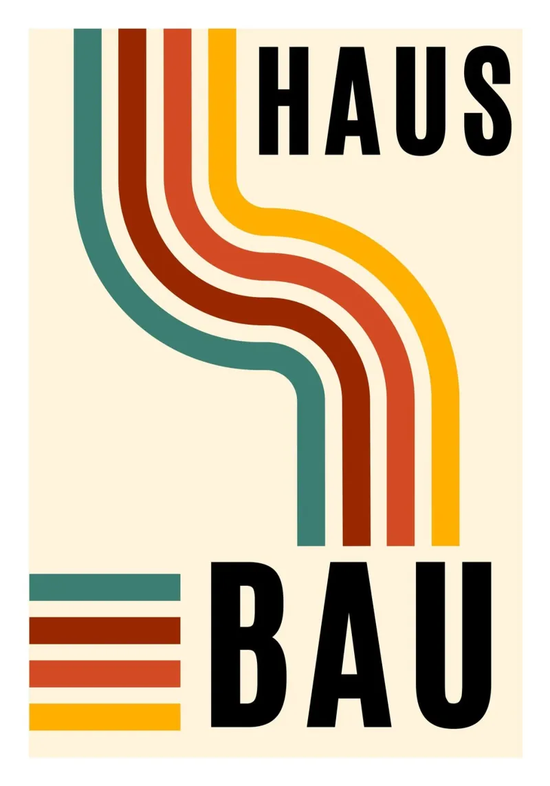 Bauhaus Geometric Abstract Lines Color Print canvas by NorwesClub