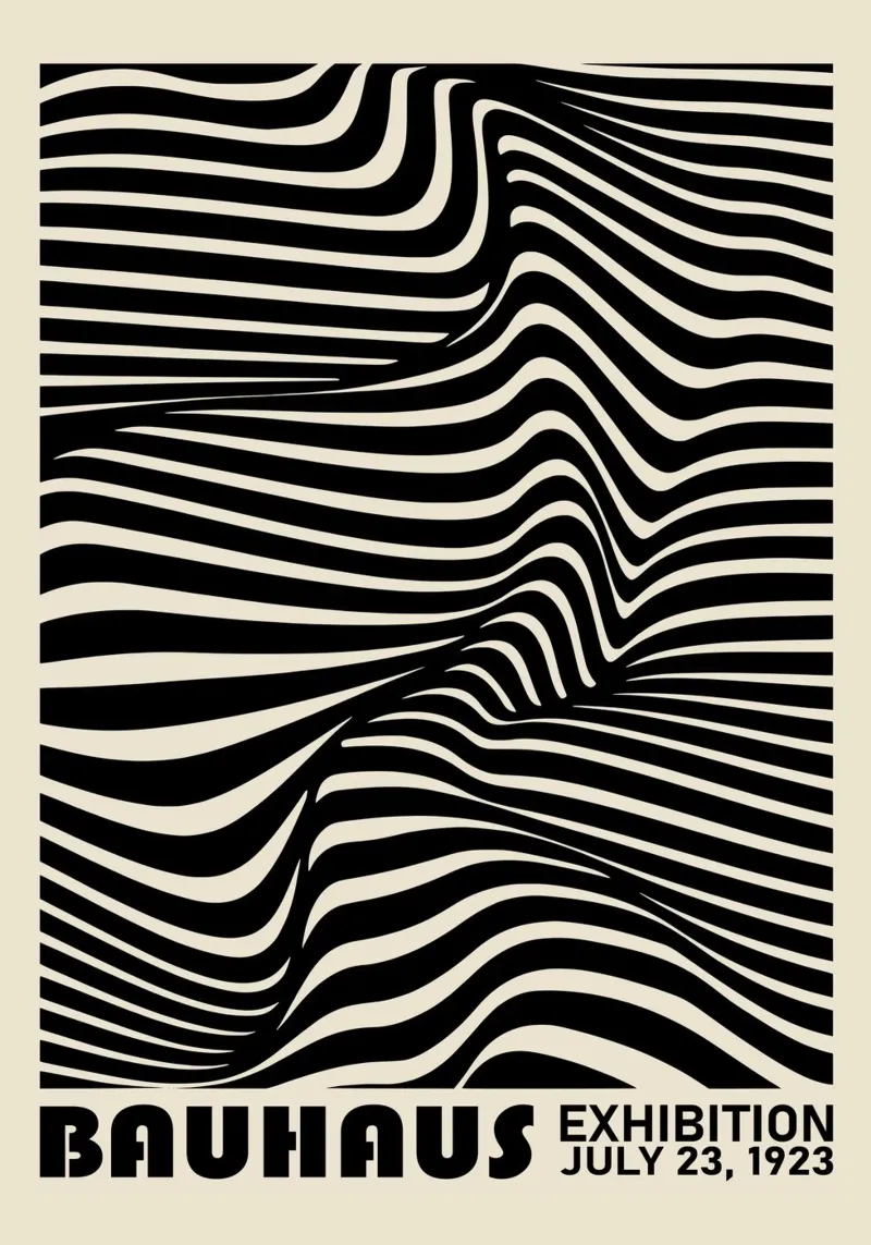 Bauhaus-Ausstellung Wellenlinien Optische Kunst 1923 Hahnemühle von NorwesClub
