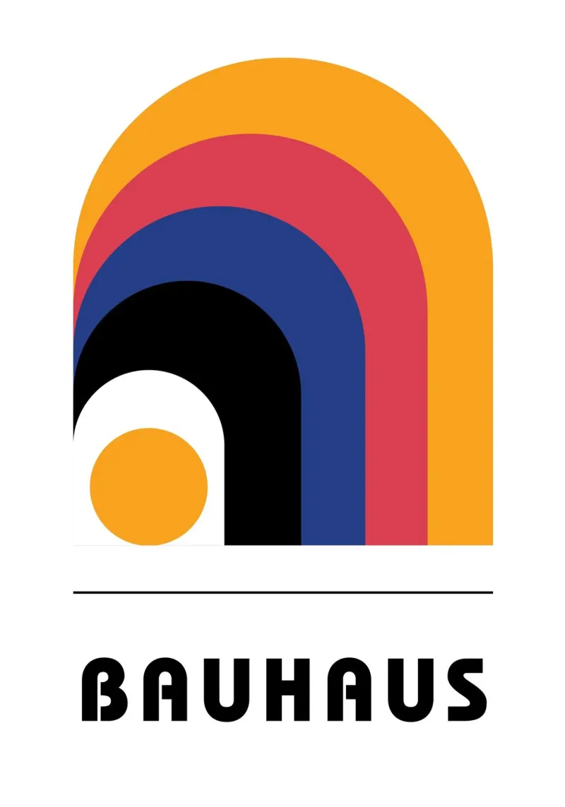 Bauhaus Geometric Abstract Arcs Circles Print canvas by NorwesClub