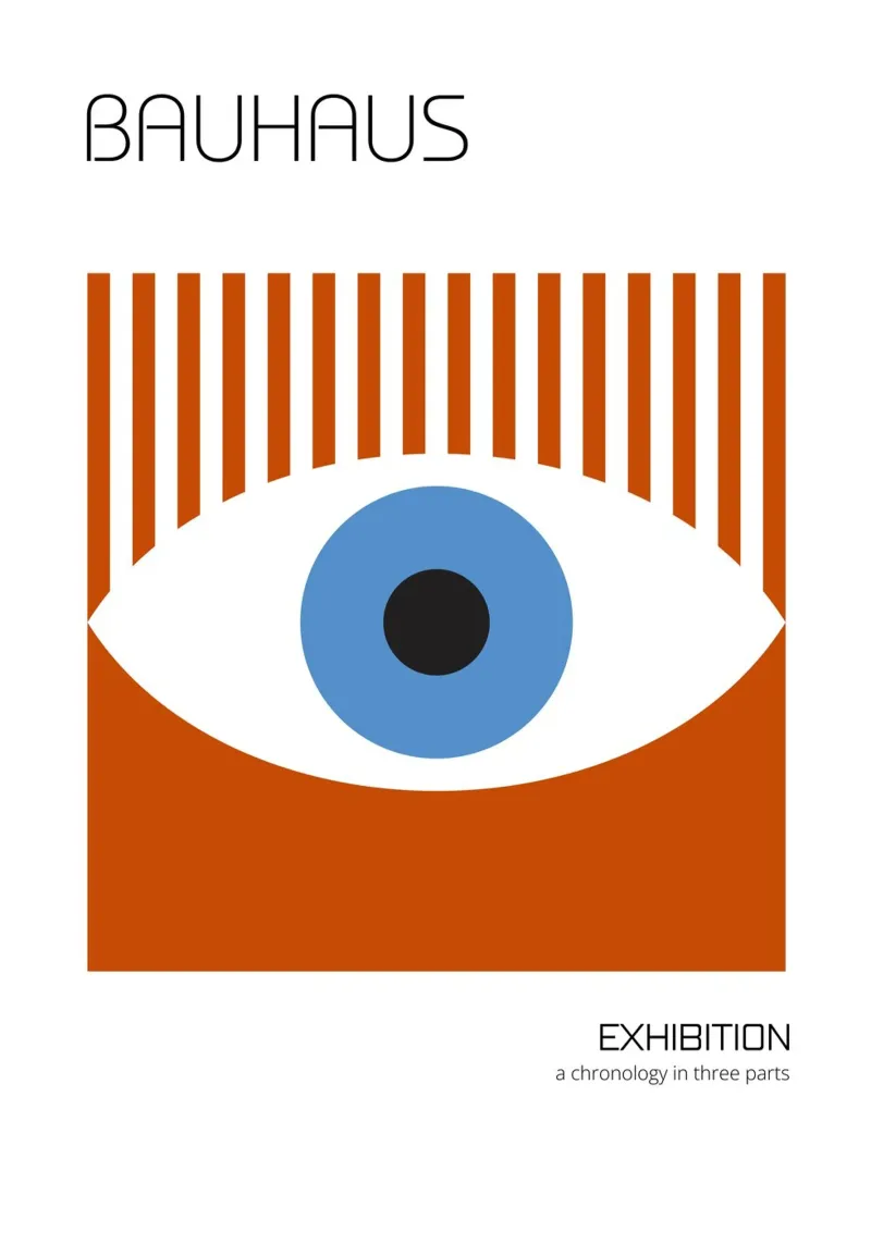 Bauhaus Eye Stripes Geometric Exhibition Print canvas by NorwesClub