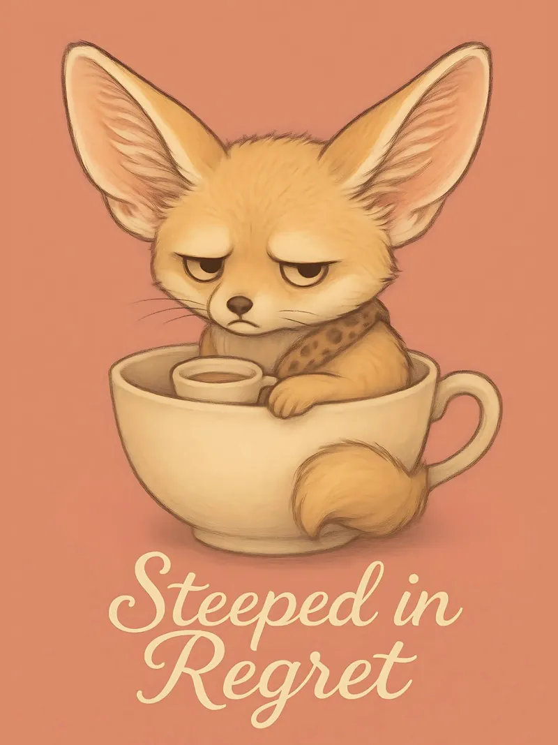 Divertente il meme della volpe Fennec poster con telaio in plastica da Funny Humor Art