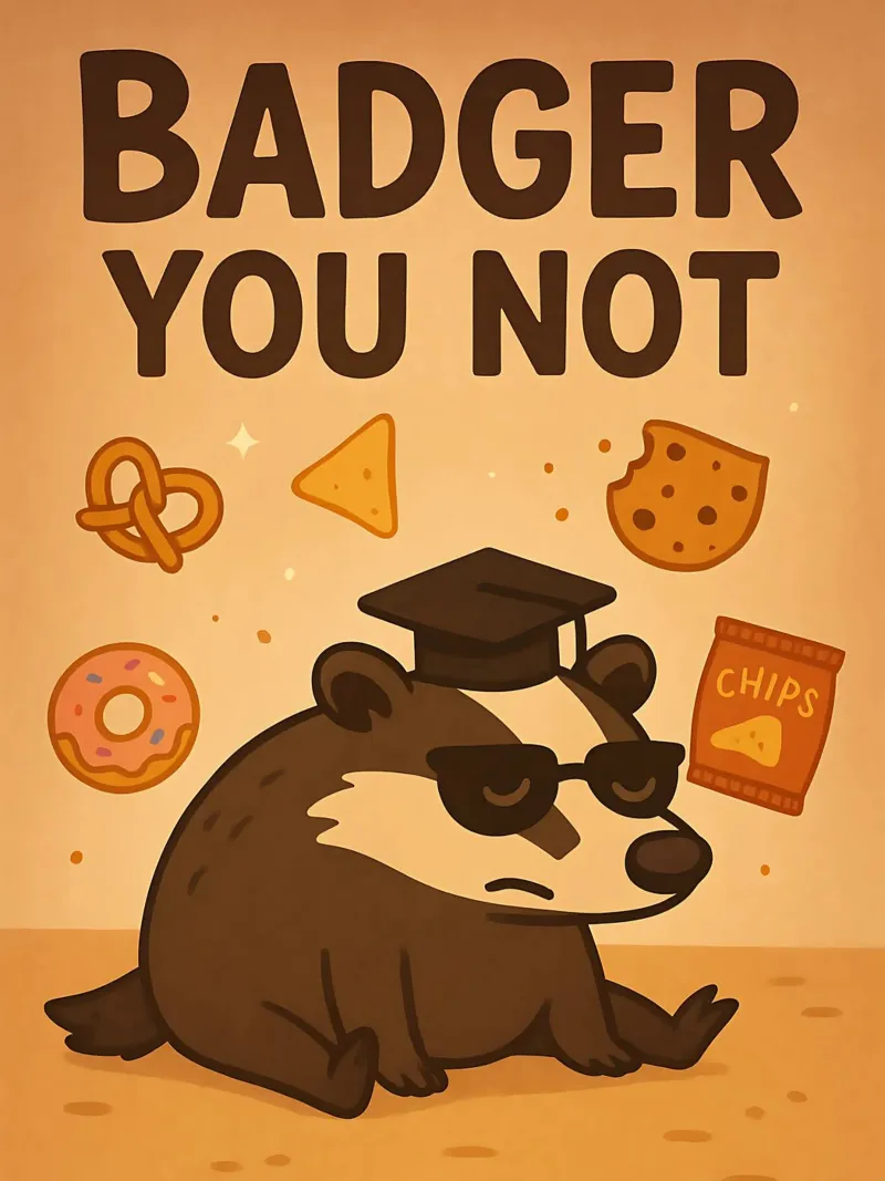 Funny Badger Meme canvas with Floater frame by Funny Humor Art