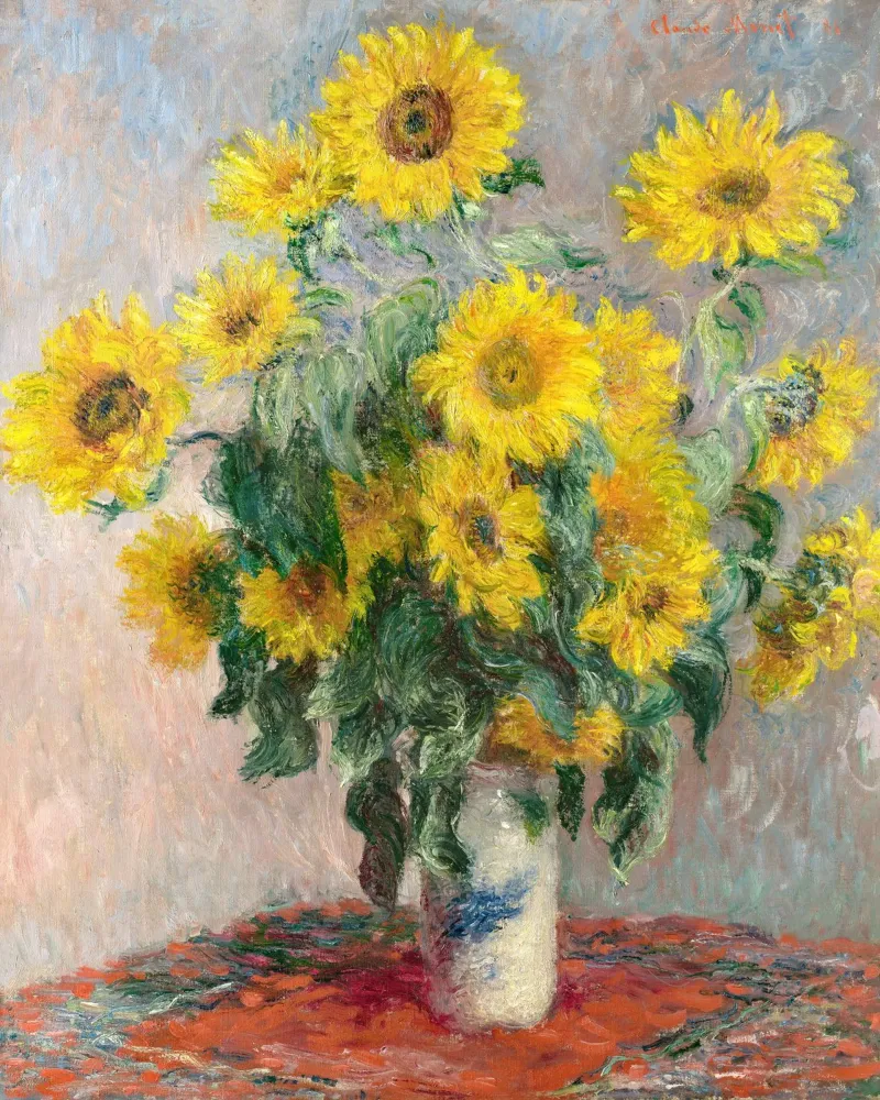 Bouquet di girasoli (1881) di Claude Monet pellicola backlit da Monet Art Prints