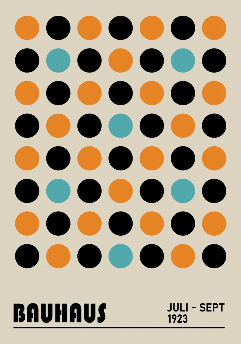 Bauhaus Geometric Grid Circles Abstract Print 1923 metacrilato de NorwesClub