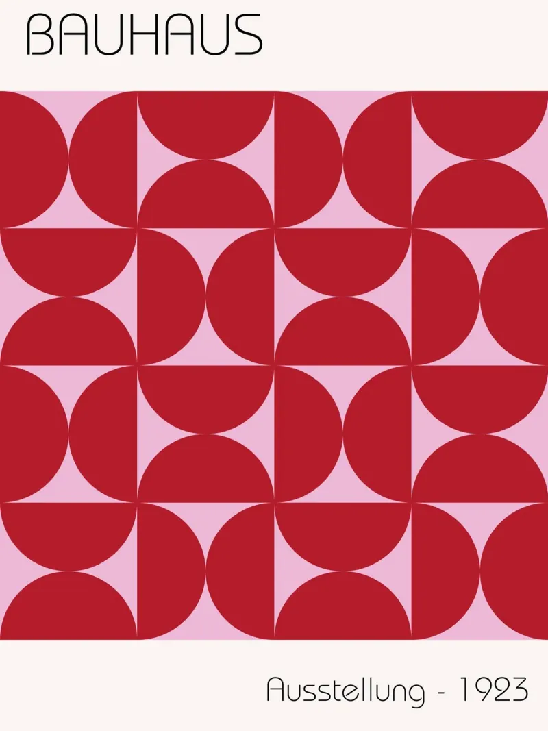 Mostra Bauhaus 1923 Rosso geometrico Nero carta hahnemühle da NorwesClub