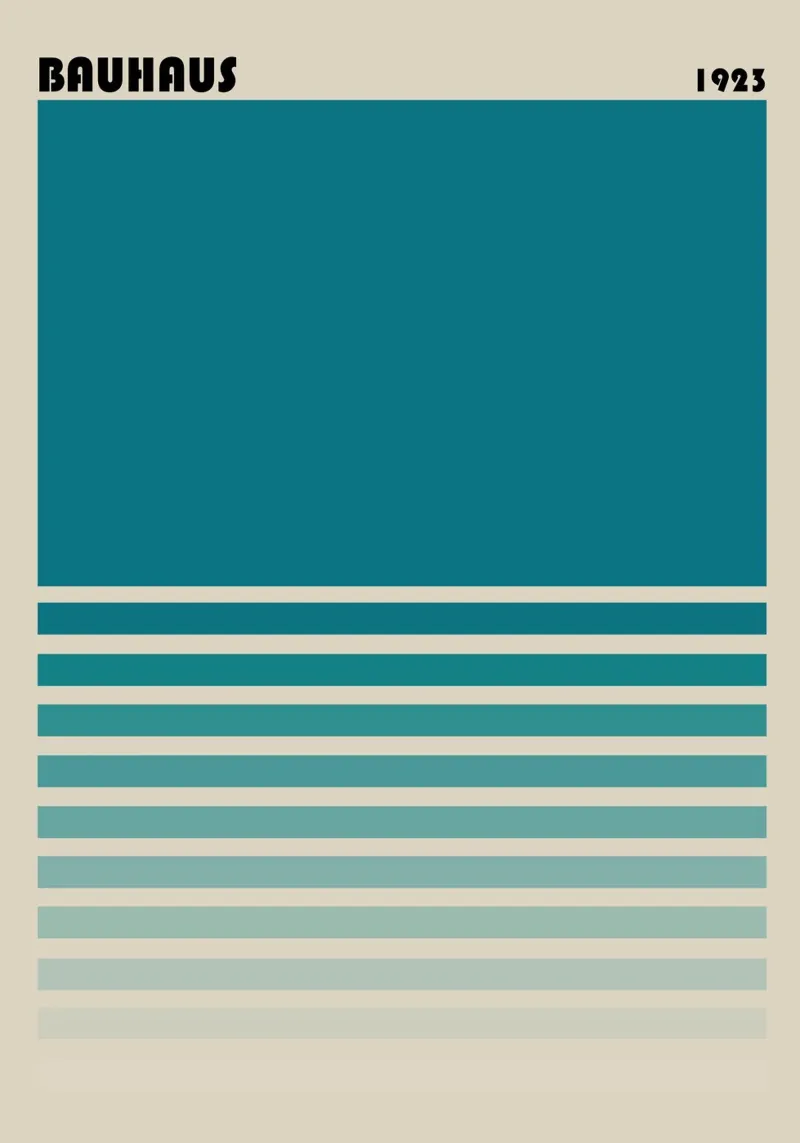 Stampa Bauhaus geometrica a righe a blocchi di colore 1923 carta hahnemühle da NorwesClub