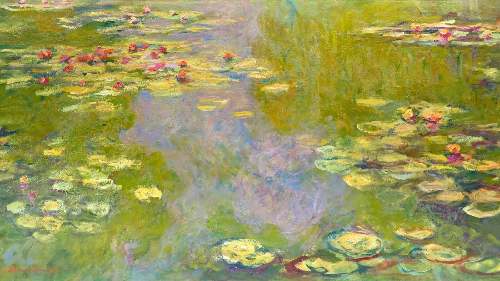 Ninfee (1919) di Claude Monet pellicola backlit da Monet Art Prints