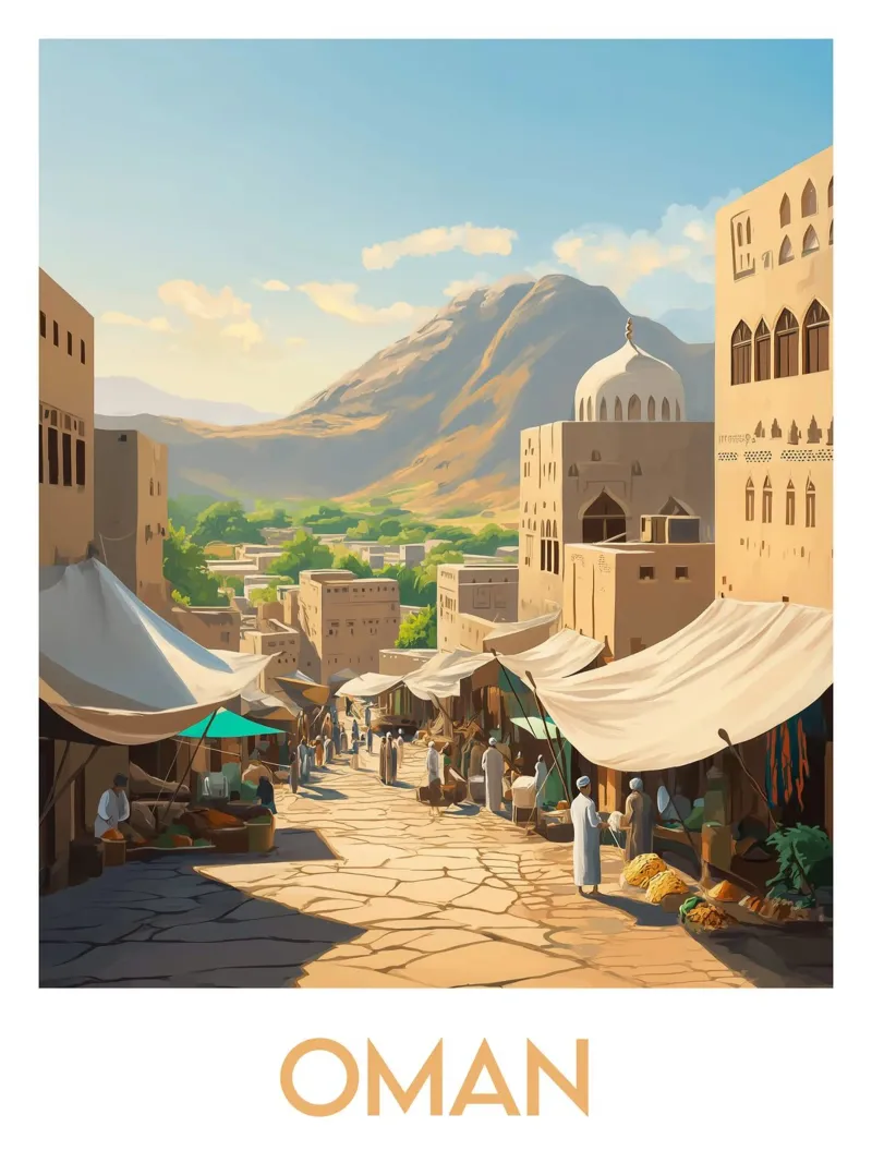 Affiche Oman poster con telaio in plastica da Frame the World